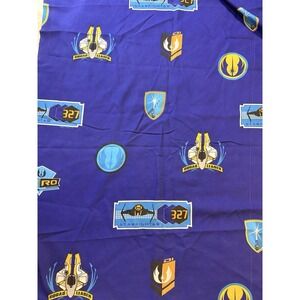 Star Wars Jedi Starfighter Fabric Curtain Panel Blue Lucasfilm 93x90 Large